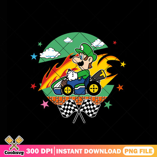 Luigi suoer mario png, Mario Kart png, Video game png