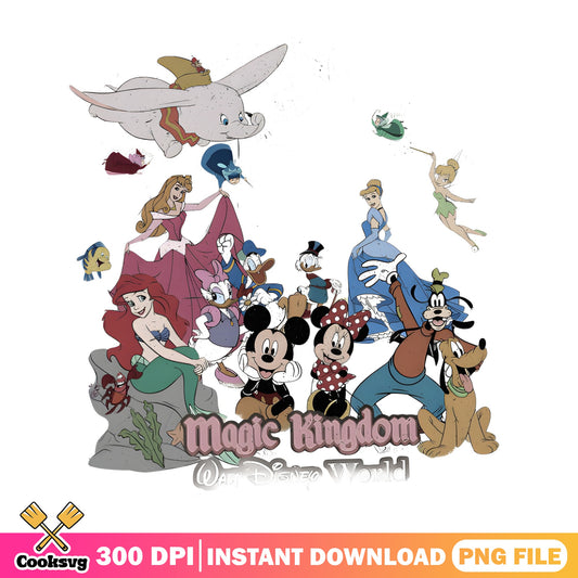 Magic Kingdom Disney Characters PNG, Walt Disney World PNG