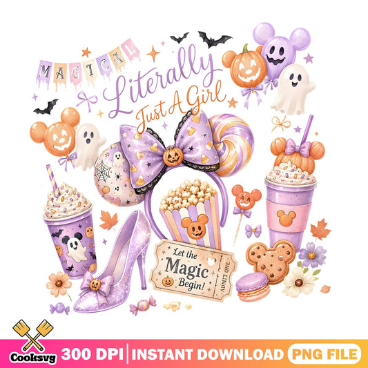 Magical Disney Halloween PNG, Mickey Mouse Halloween PNG, Spooky Girl PNG