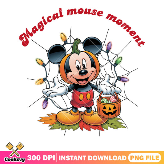 Magical mouse moment png, spider web png, jack o lantern png