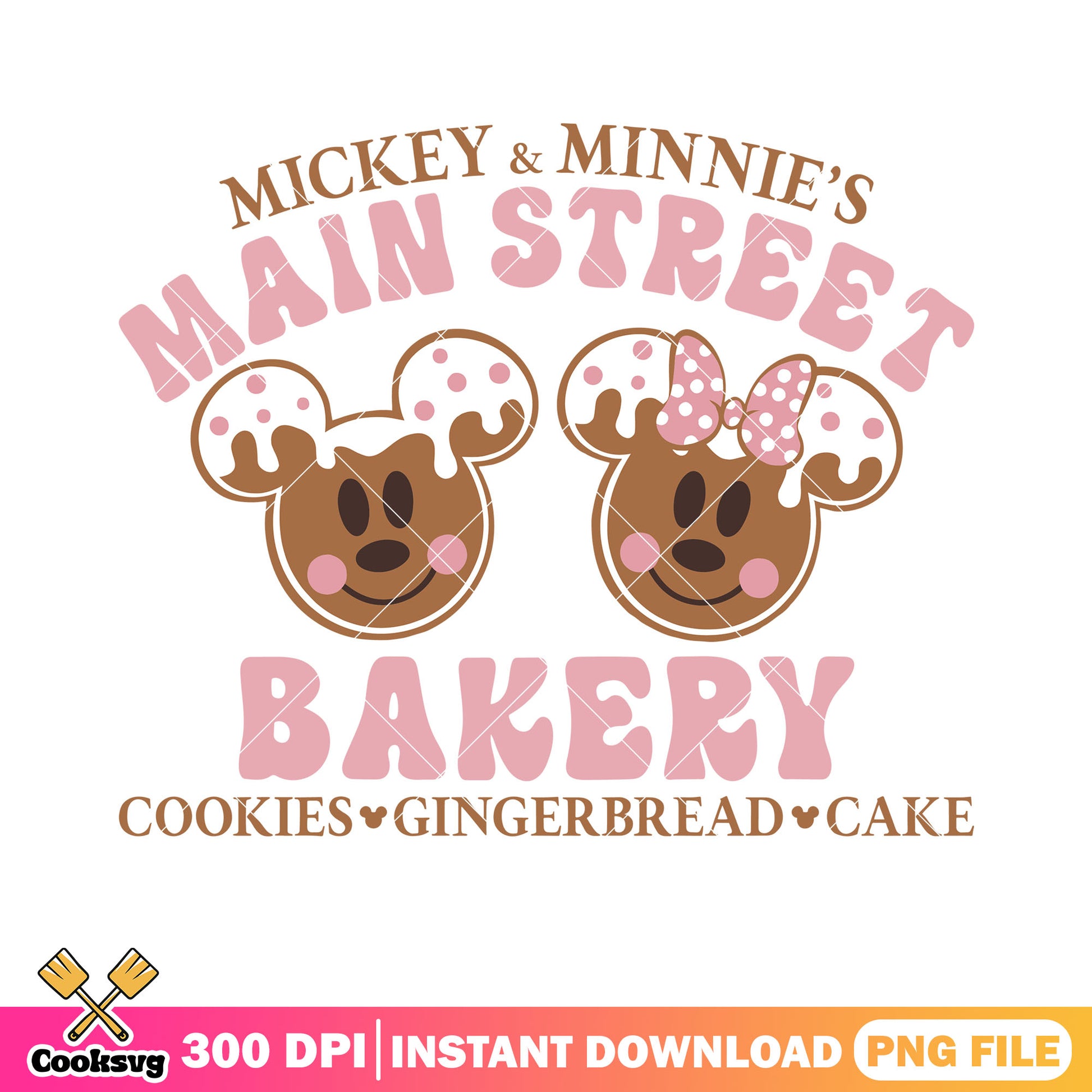 Main street bakery png, disney christmas png, mickey and friends png