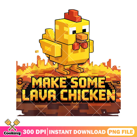 Make some lava chicken png design, lava chicken png, chicken in minecraft​ png