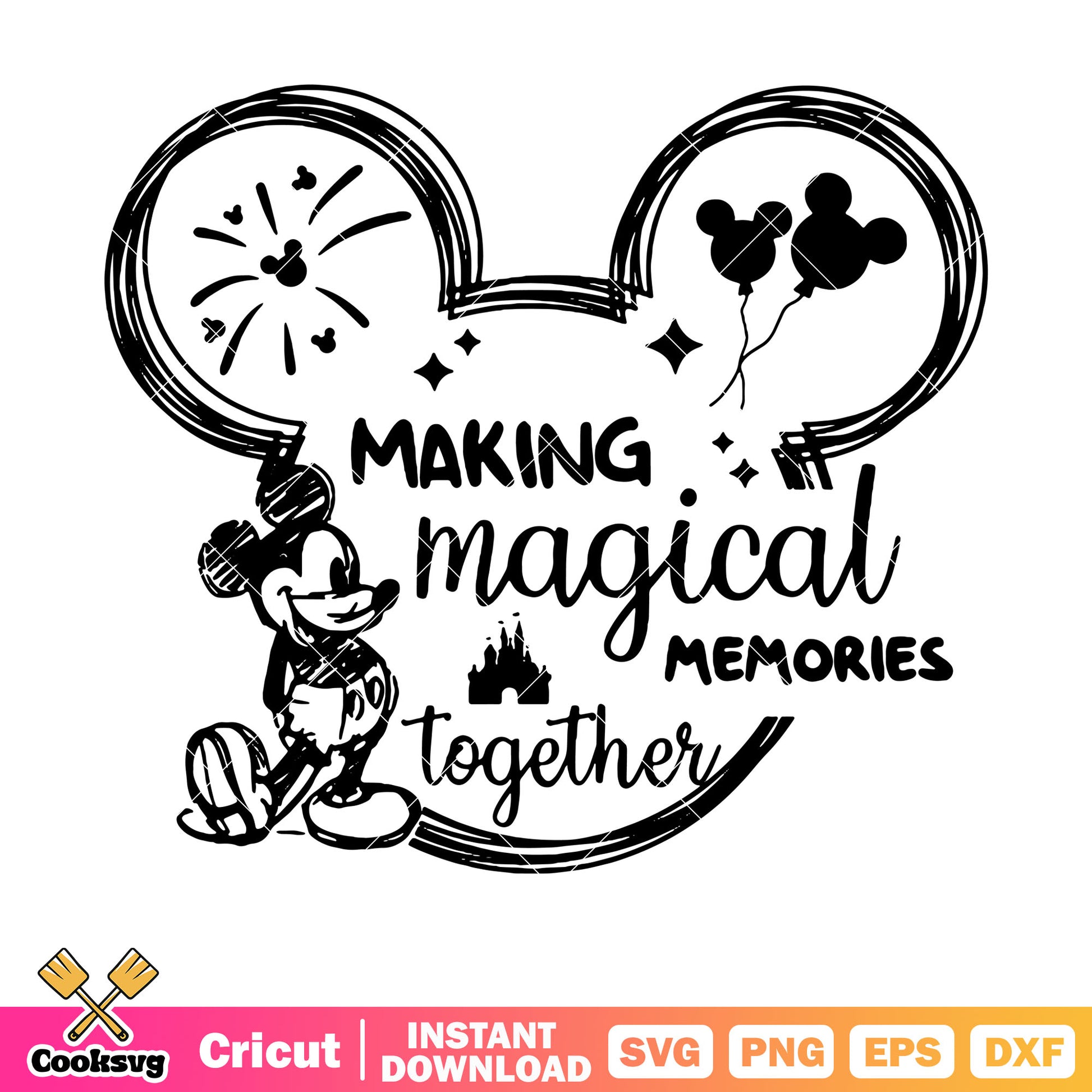 Making magical memories together with mickey svg, mickey head svg, making magical memories svg