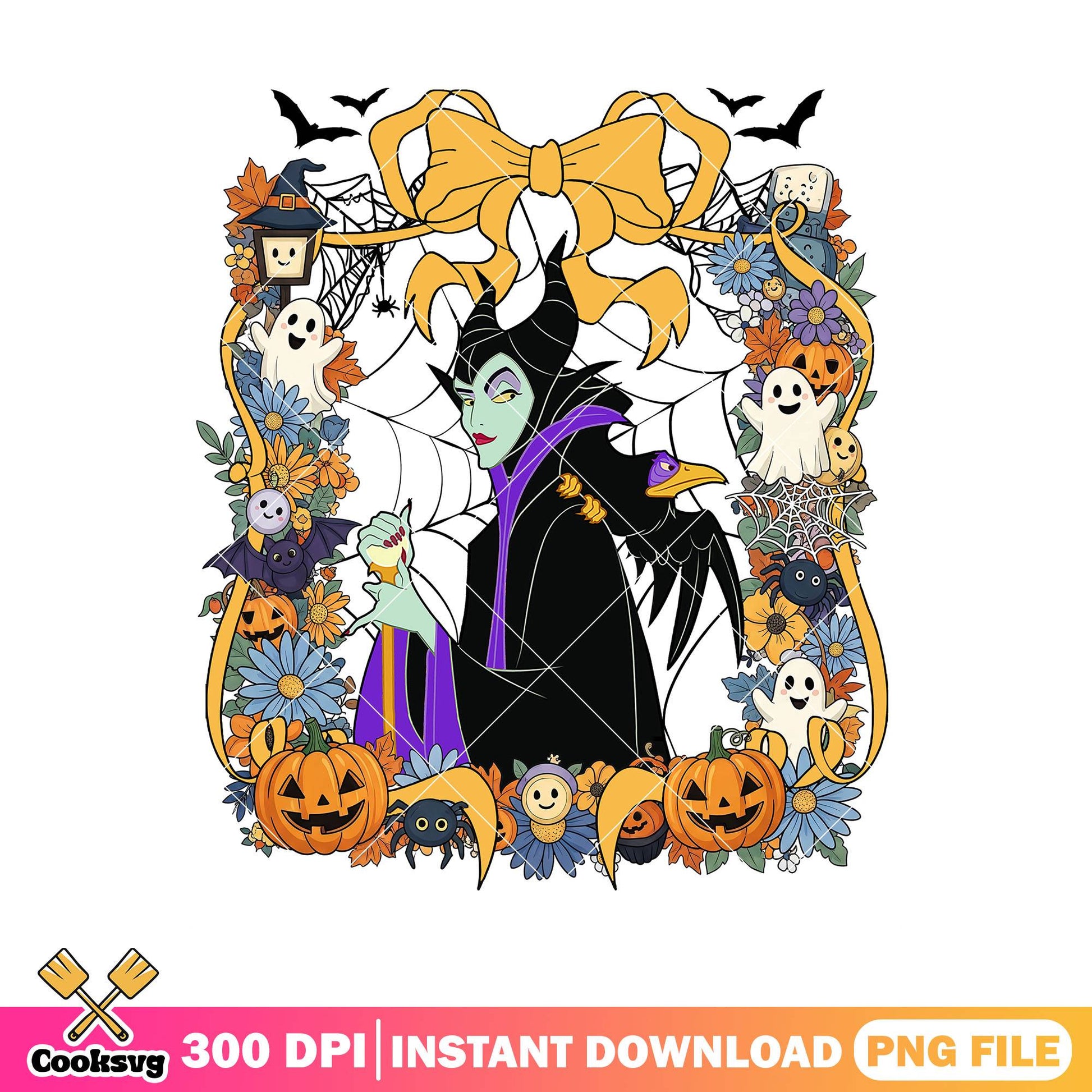 Maleficent halloween design png, disney maleficent png, halloween png