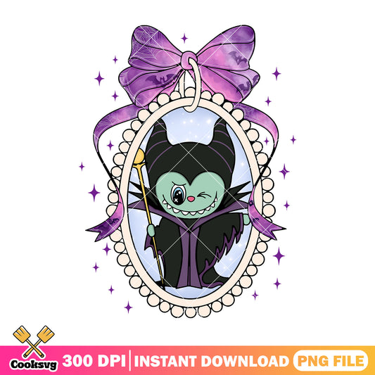 Maleficent labubu mirror png, labubu clothers png, disney mirror png