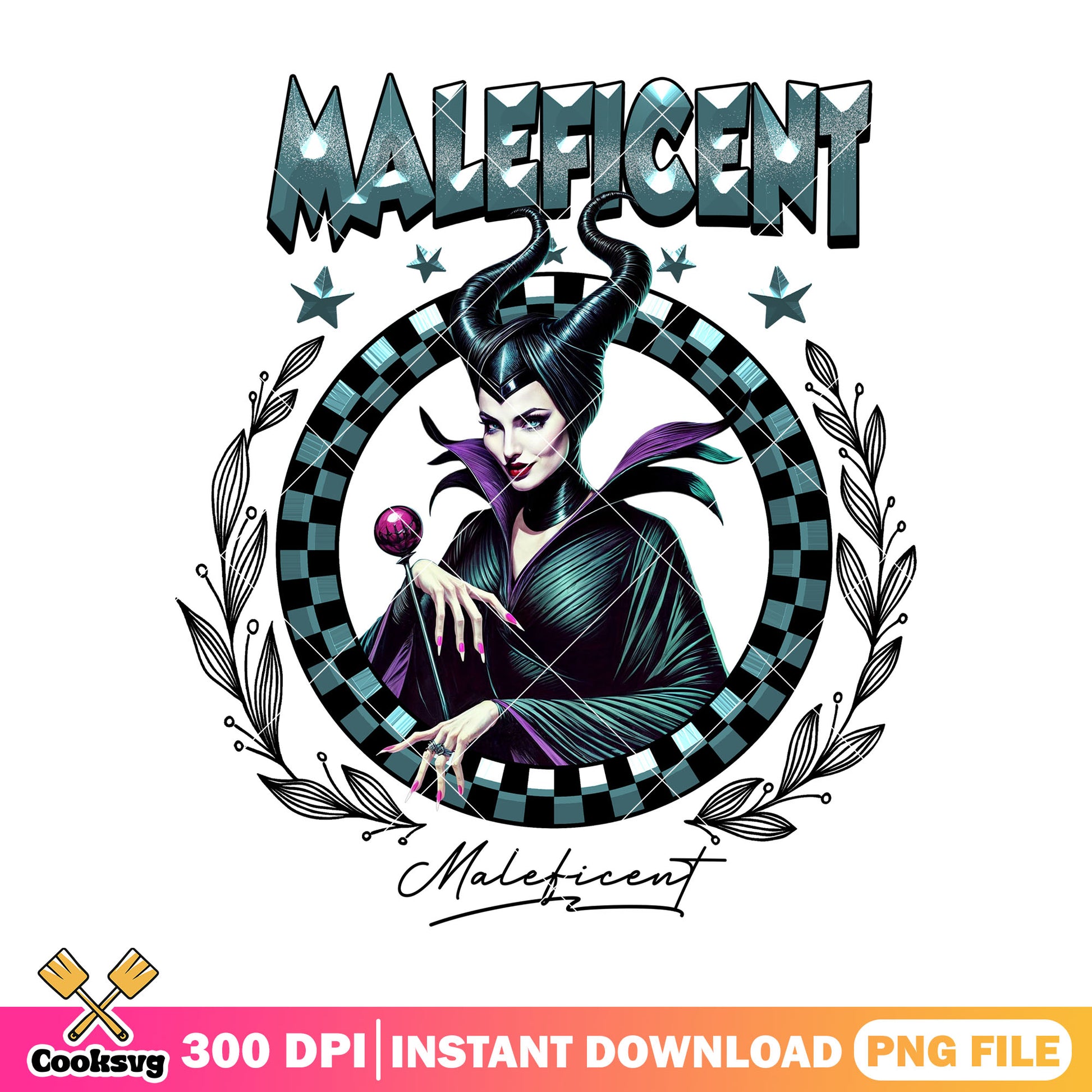 Maleficent signature png, disney movie png, disney villains png