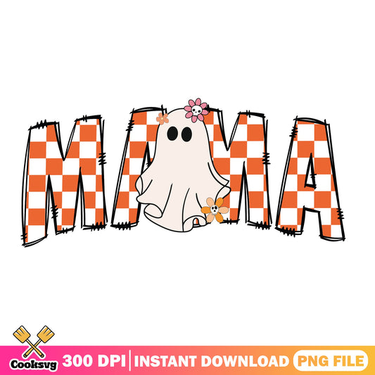 Mama Ghost Halloween PNG, Spooky Mama Shirt Design, Halloween PNG