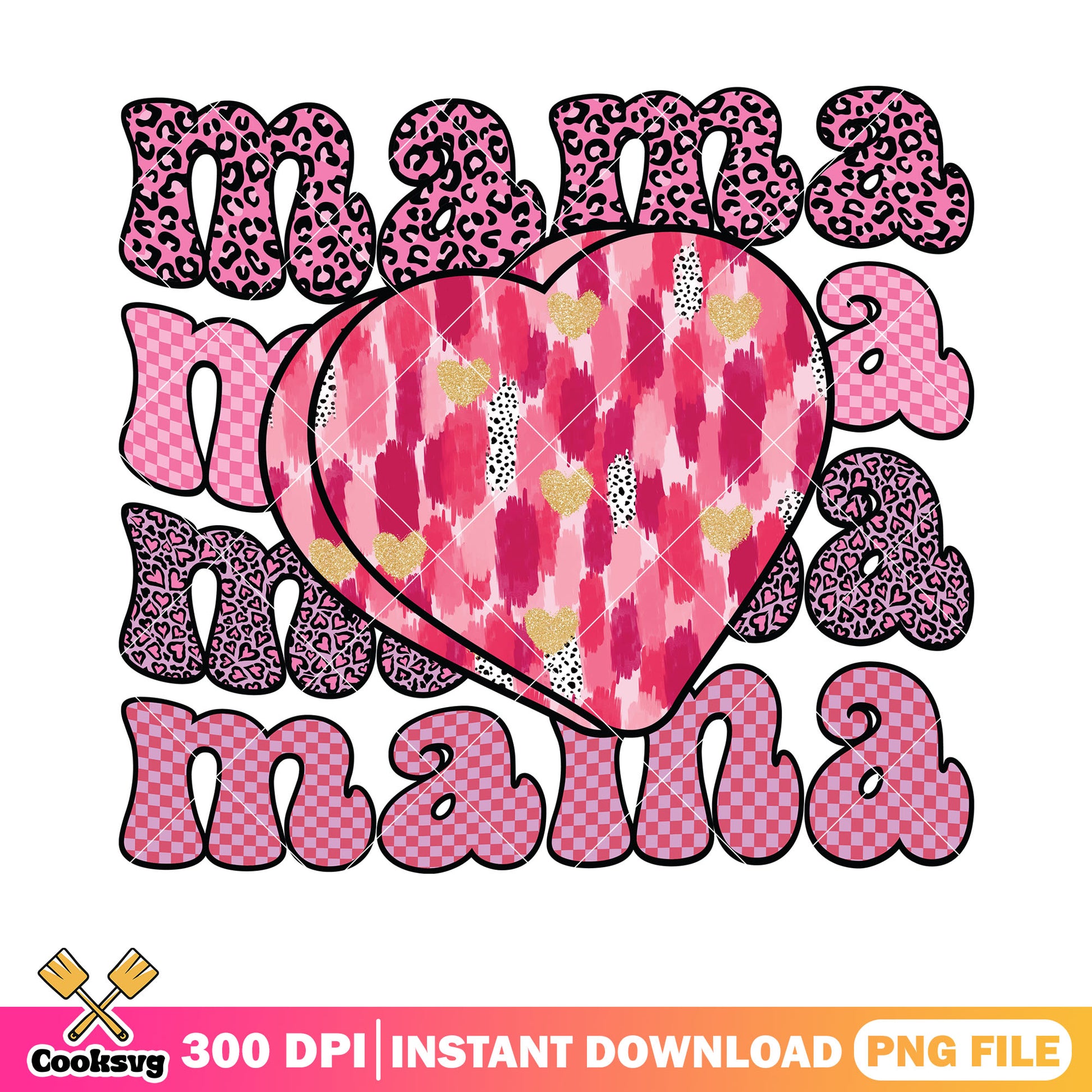 Mama heart love valentine png, valentine heart png, valentine vibes png
