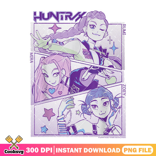 Manga panel huntrix png, huntrix movie png, kpop huntrix png