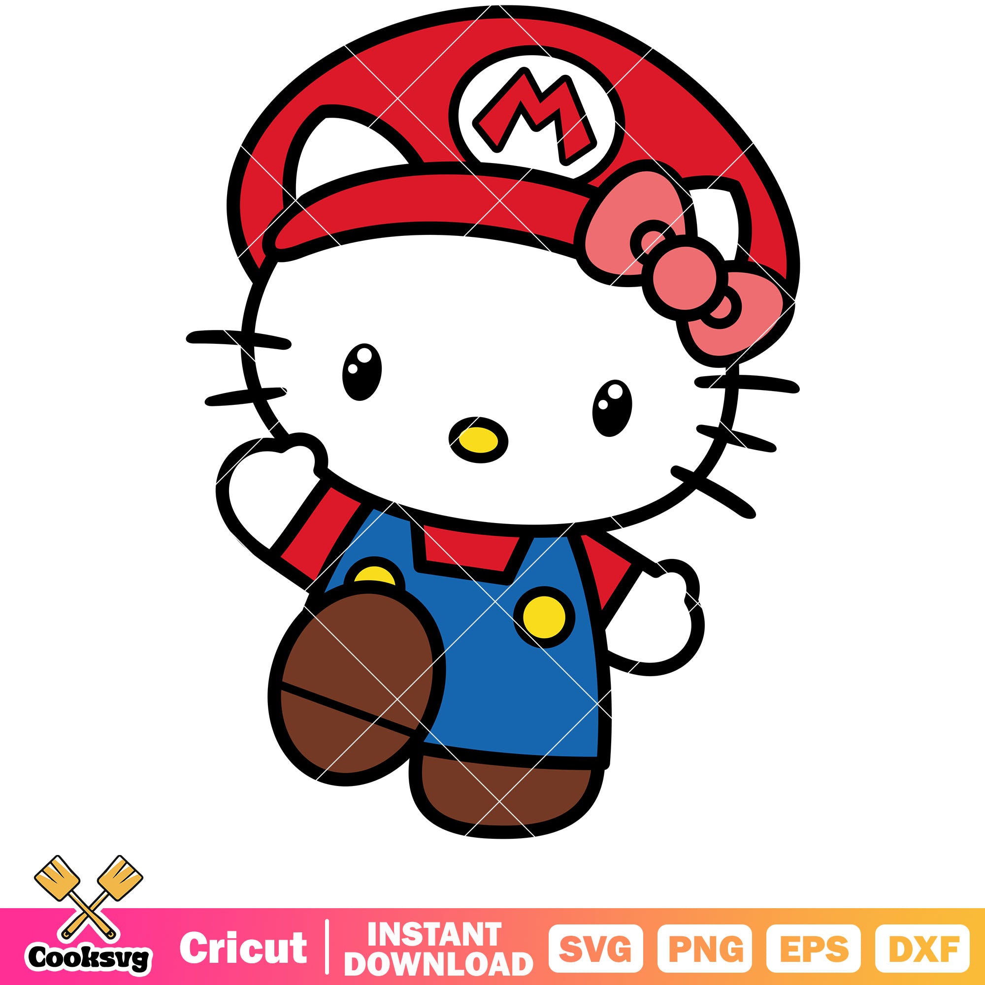Mario Hello Kitty svg, hello kitty svg, sanrio cartoons svg – Cooksvg