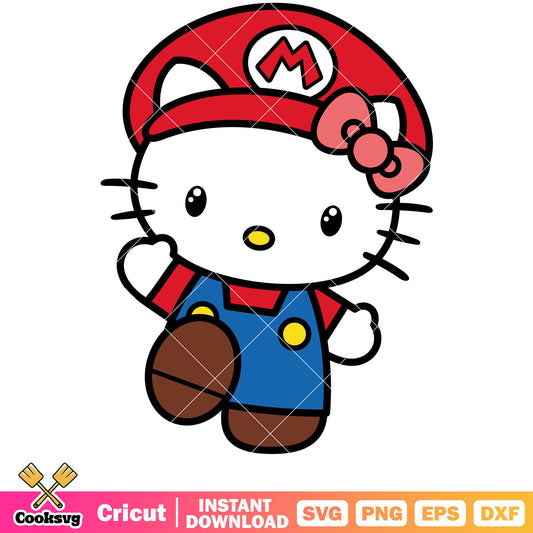 Mario Hello Kitty svg, hello kitty svg, sanrio cartoons svg