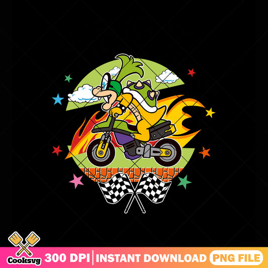 Mario Iggy racing kart png, nintendo art png, Video game png