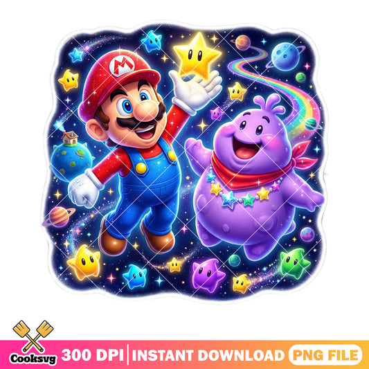 Mario blob galaxy png, mario galaxy png, mario games png