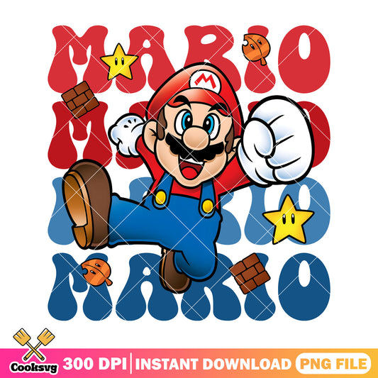 Mario cute vibes design png, mario bros png, disney mario png