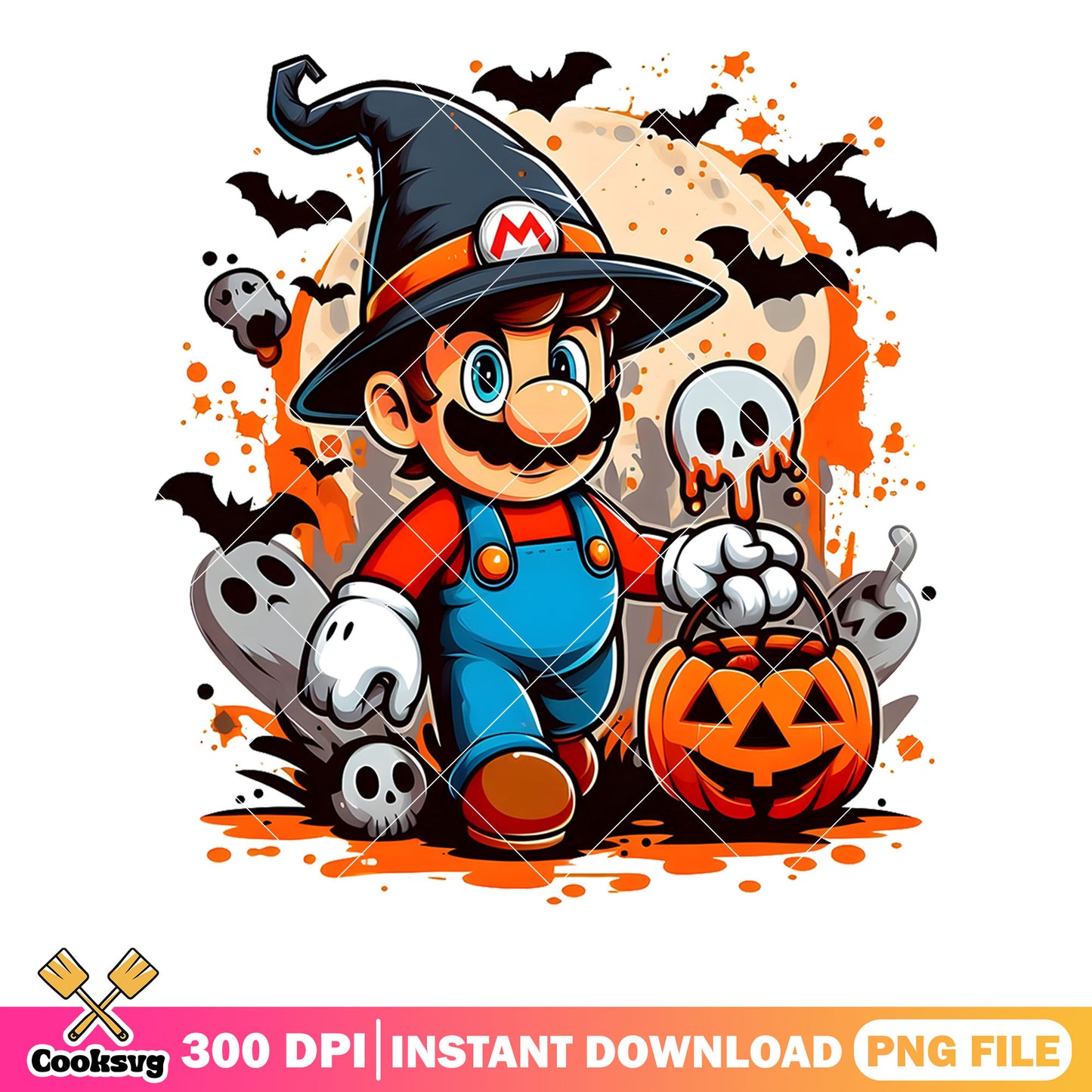 Mario halloween png, mario wizard costume​ png, nintendo switch png