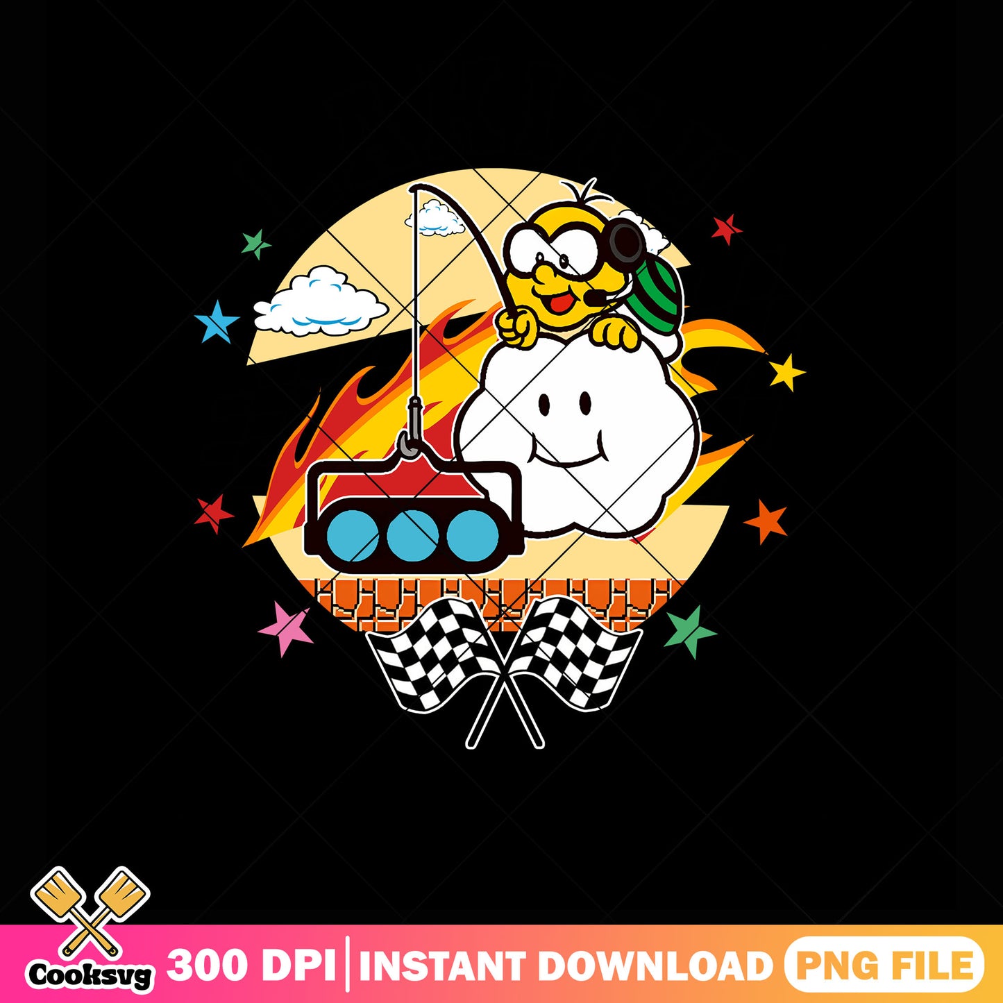 Mario lakitu fire racing png, nintendo art png, nintendo swich png