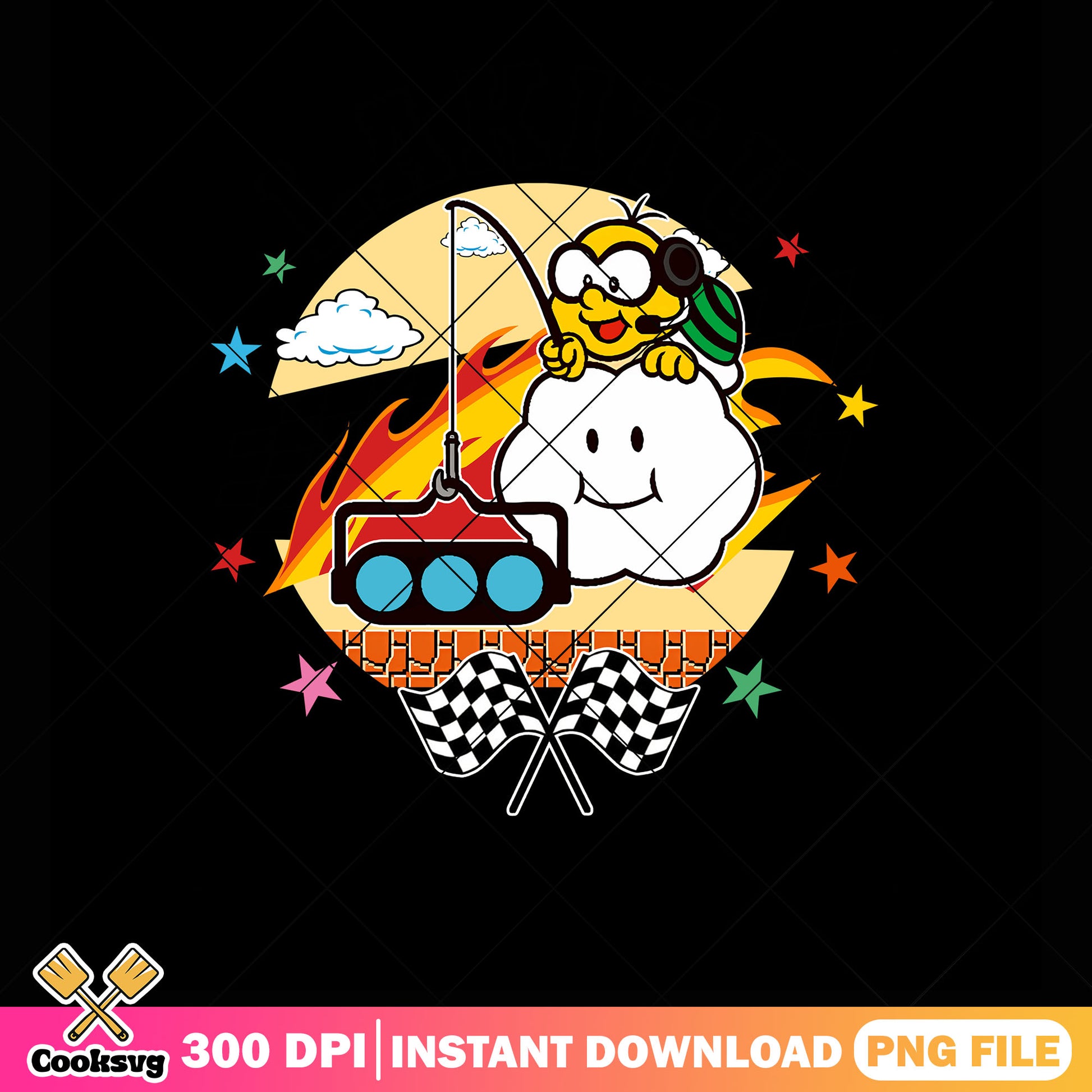 Mario lakitu fire racing png, nintendo art png, nintendo swich png