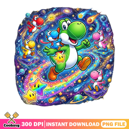 Mario vibes yoshi png, mario characters png, galaxy vibes png