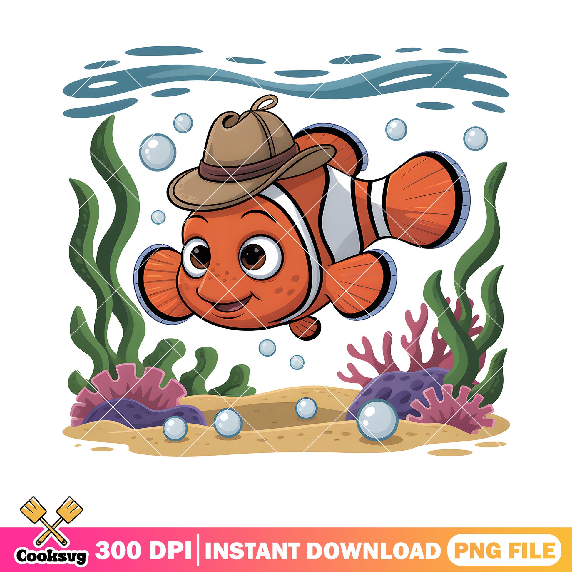 Marlin detective fish png, clownfish nemo png, finding nemo movie png