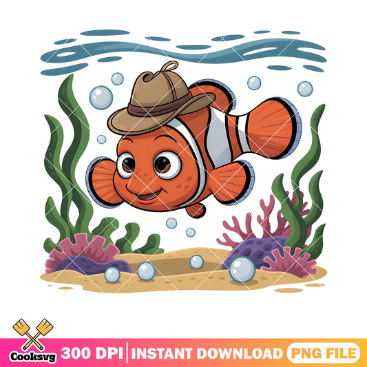 Marlin detective fish png, clownfish nemo png, finding nemo movie png