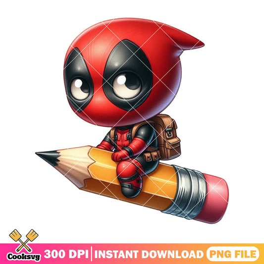 Marvel deadpool design png, comics png, happy back to school png