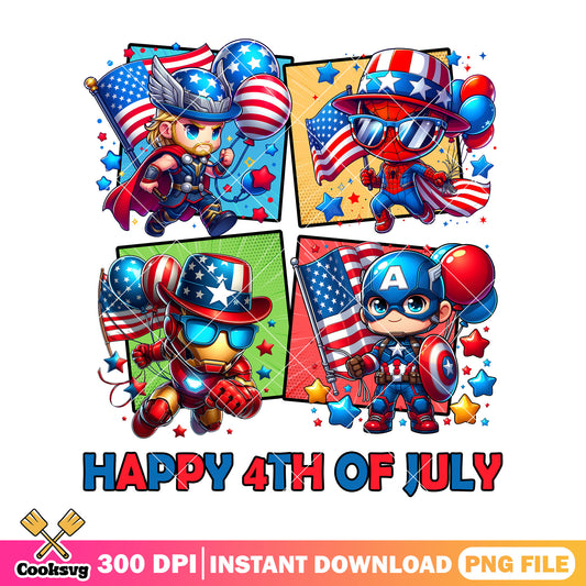 Marvel happy 4th of july png, marvel teams​ png, 4th of july png