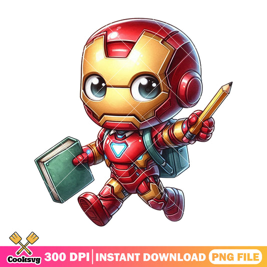 Marvel iron man standing png, red iron man png, back to school day png