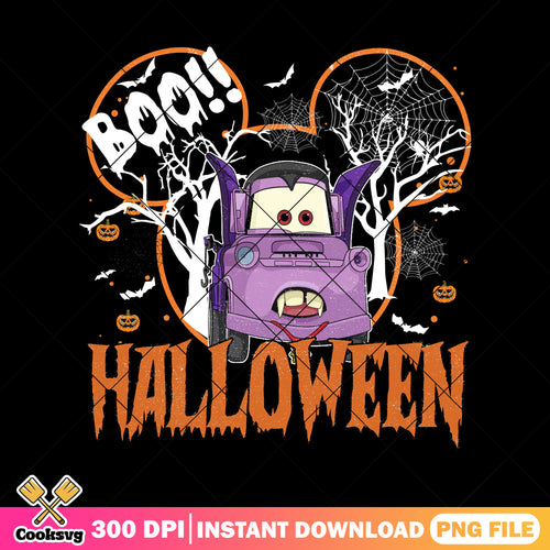 Mater cosplay vampire png, pixar car art png, spirit halloween png