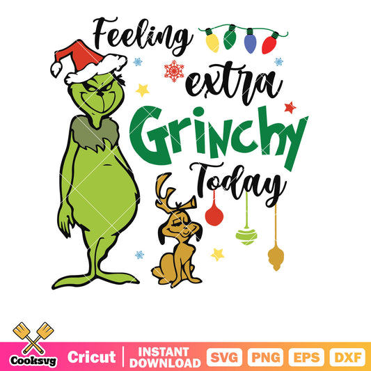 Max Feeling Extra Grinchy Today svg, the grinch and the dog svg