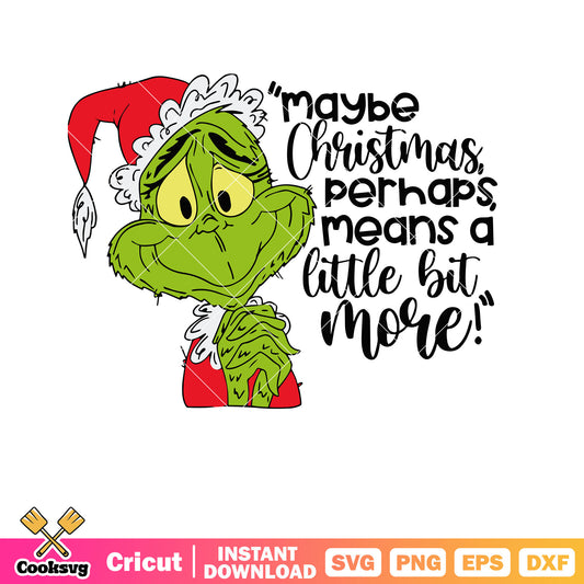 Maybe Christmas Perhaps Grinchmas svg, the grinch quotes svg