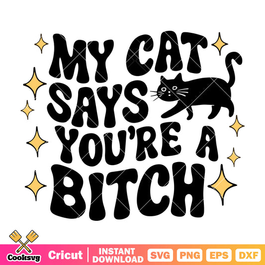 May cat says youre a bitch svg, cats trending​ svg, trending quotes svg