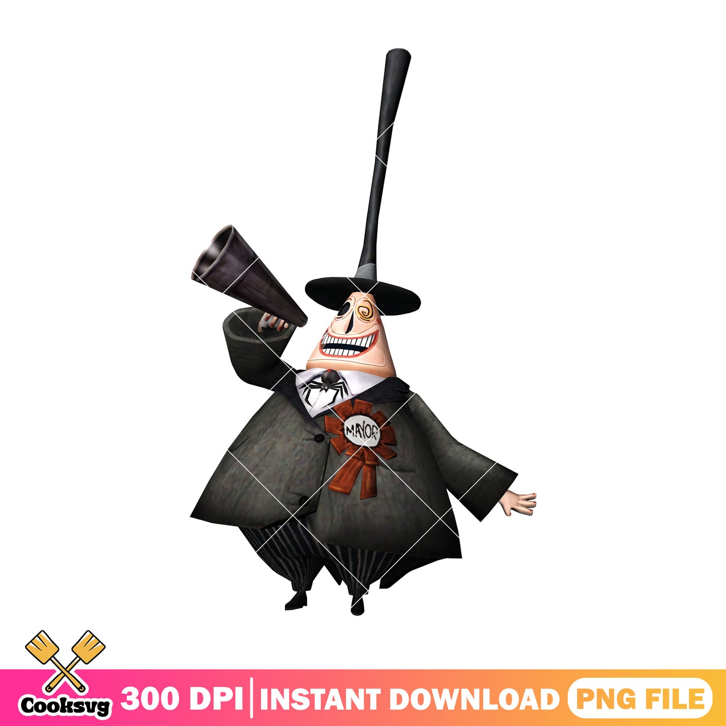 Mayor black outfit design png, halloween art png, horror mayor png