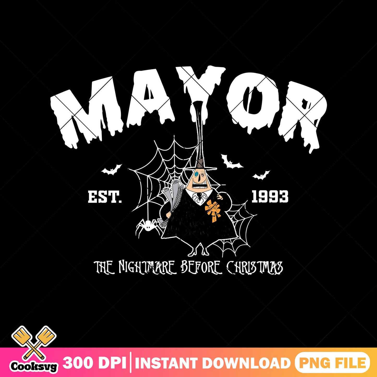 Mayor halloween costumes art png, horror mayor png, scary cartoon png