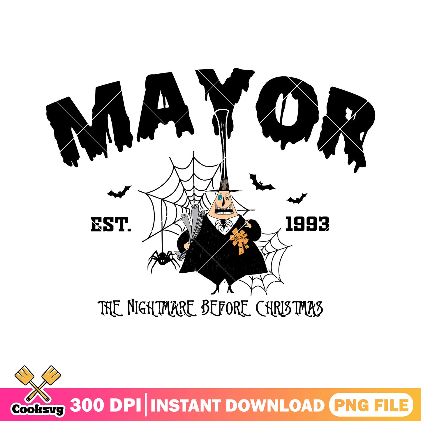 Mayor horror mystery figure art png, mayor disney png, scary disney png