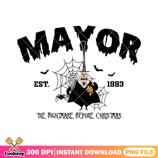 Mayor horror mystery figure art png, mayor disney png, scary disney png