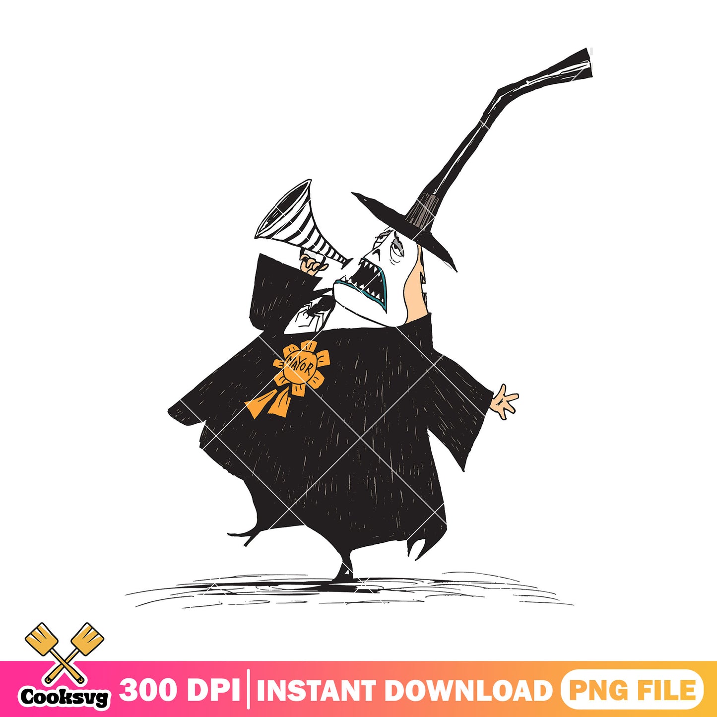 Mayor trumpet design png, halloween spirit png, mayor disney png