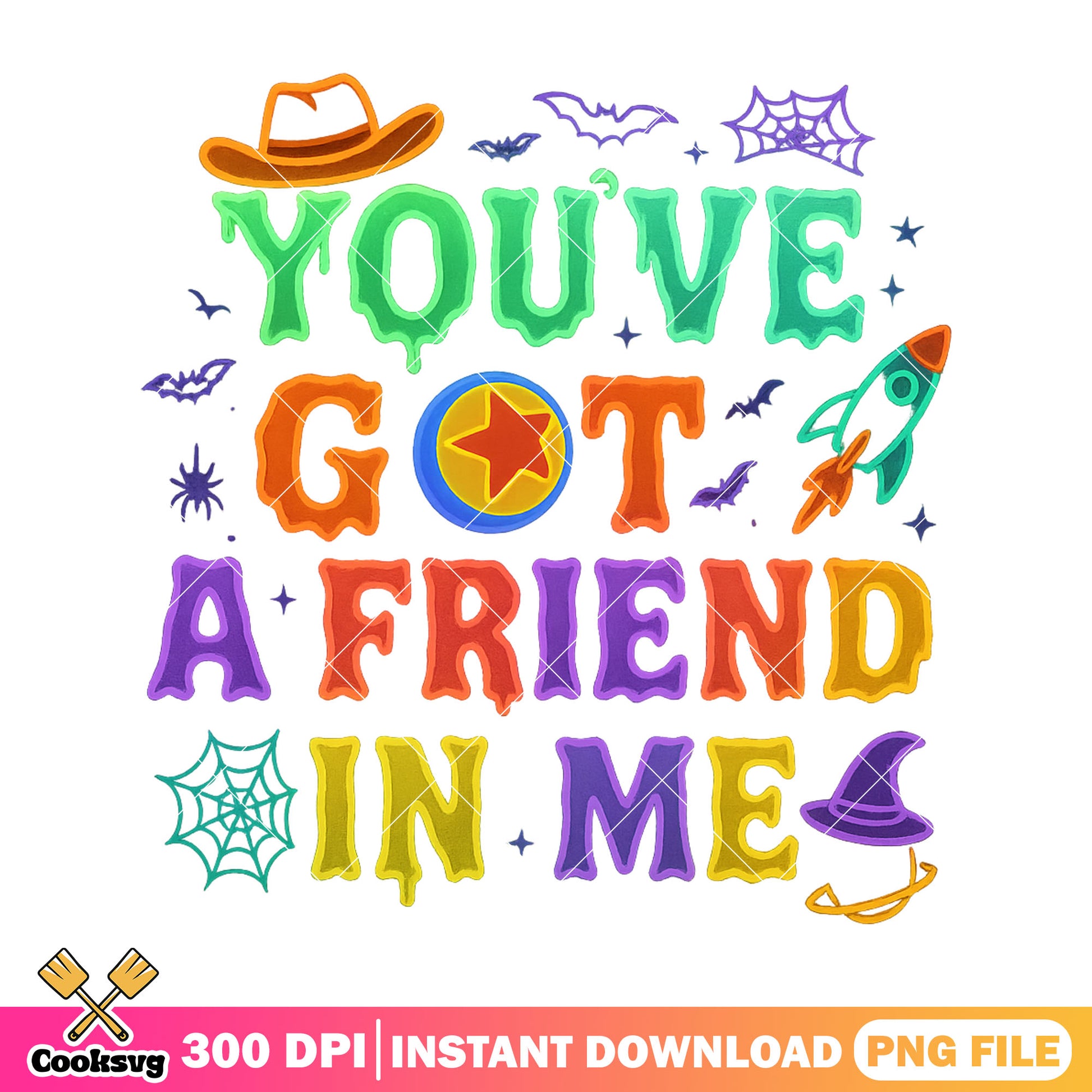 Me and friends design png, halloween cartoon png, poster font png