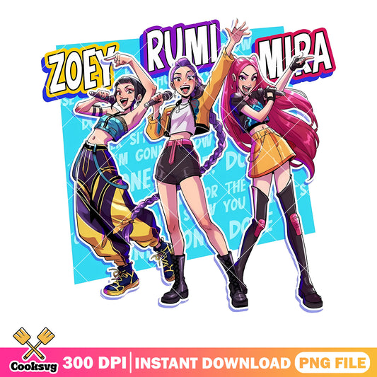 Member of all huntrix png, rumi huntrix png, demon hunters kpop png