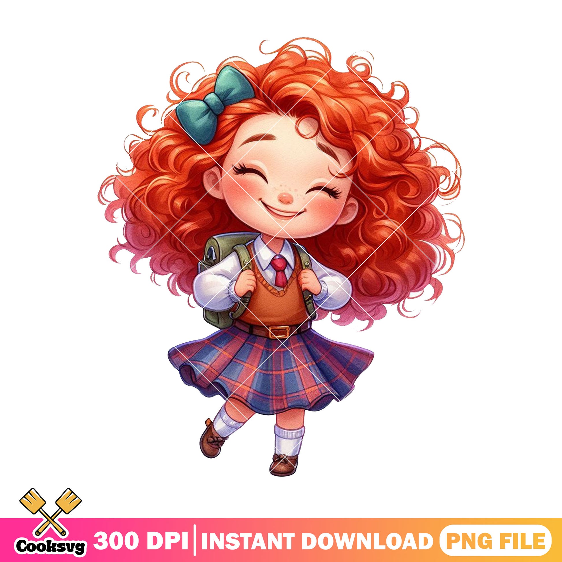 Merida chibi png, back to school outfit png,​​ brave princess png
