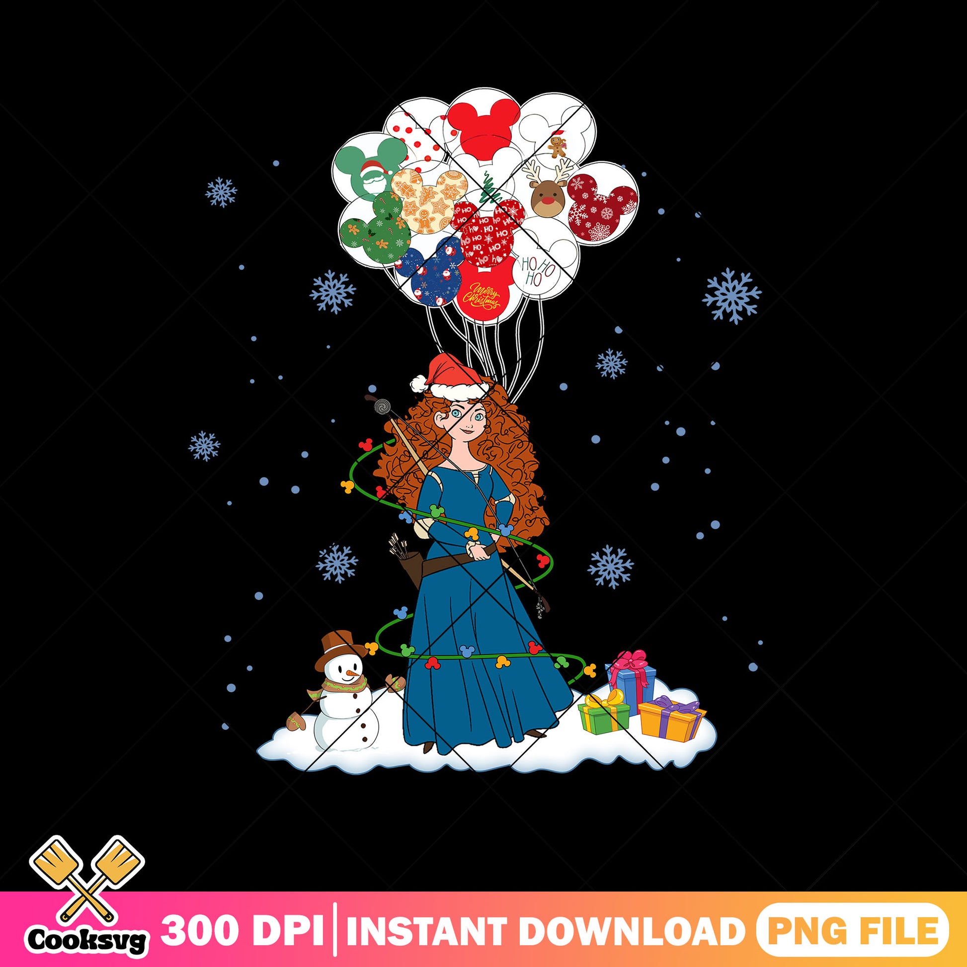 Merida christmas stuff png, merida princess​ png, christmas costume png