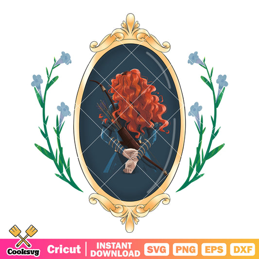 Merida princess back and bow tie mirror png, merida princess png