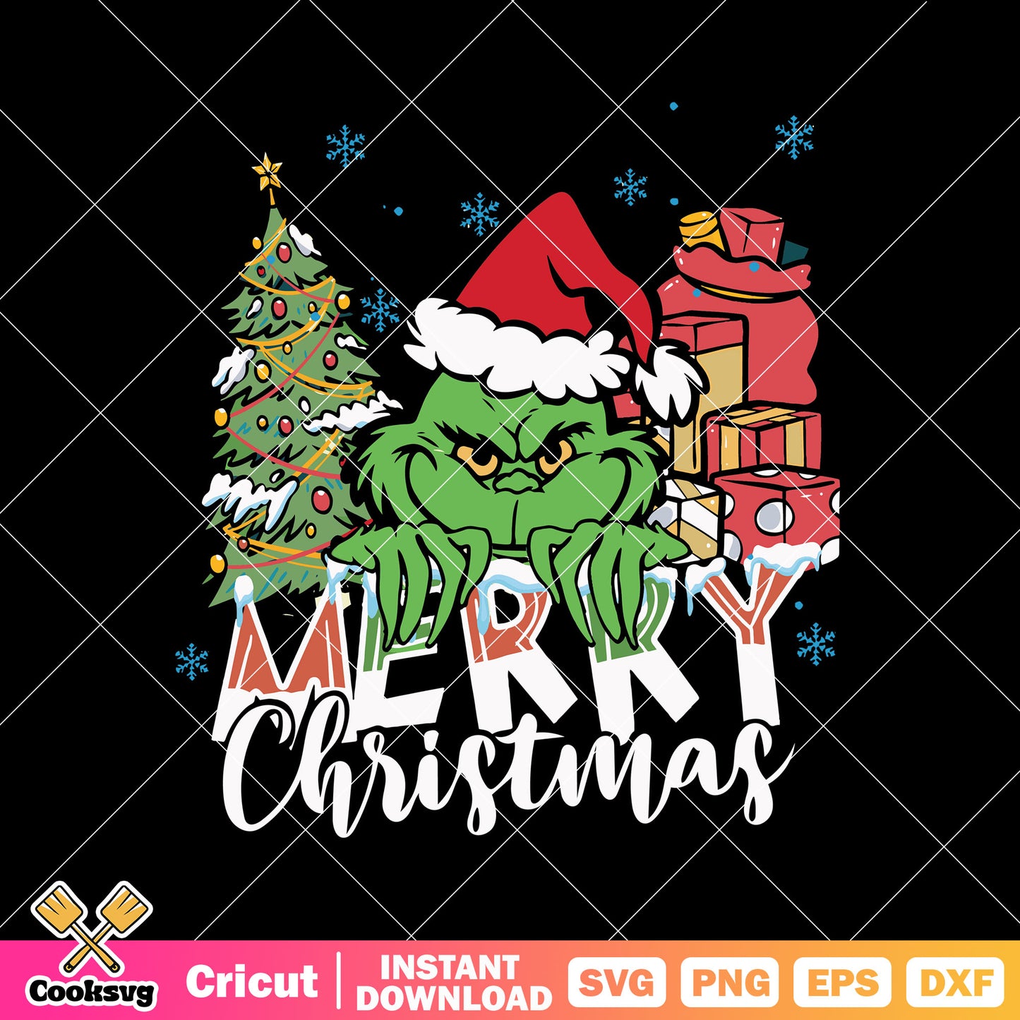 Merry Christmas Grinchy Santa Hat svg, grinch santa svg, christmas orament svg