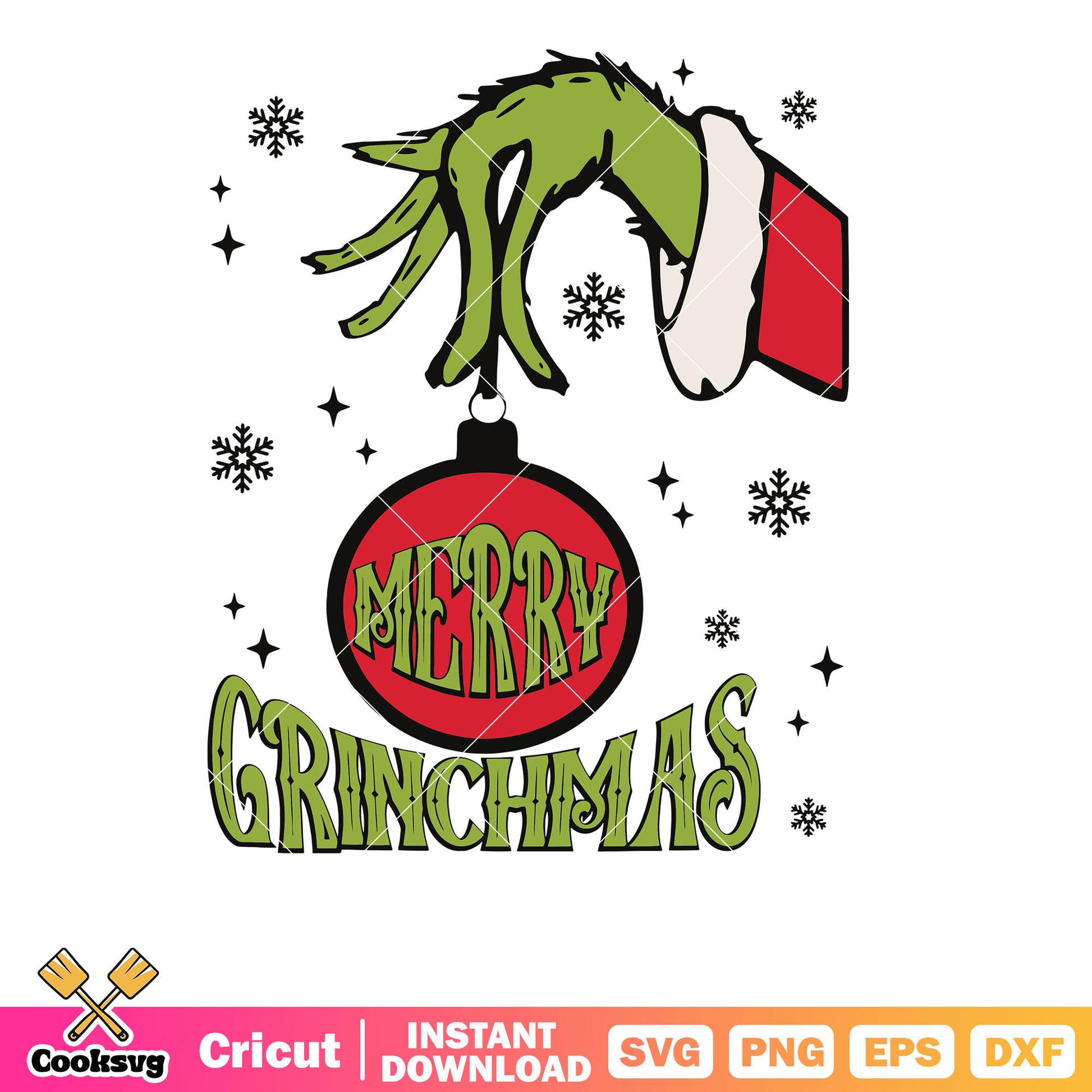 Merry Christmas Ornaments Grinch Hand svg, merry grinchmas svg, grinch hand svg