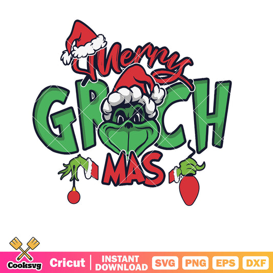 Merry Grinchmas Funny Christmas svg, merry grinchmas svg, the grinch svg