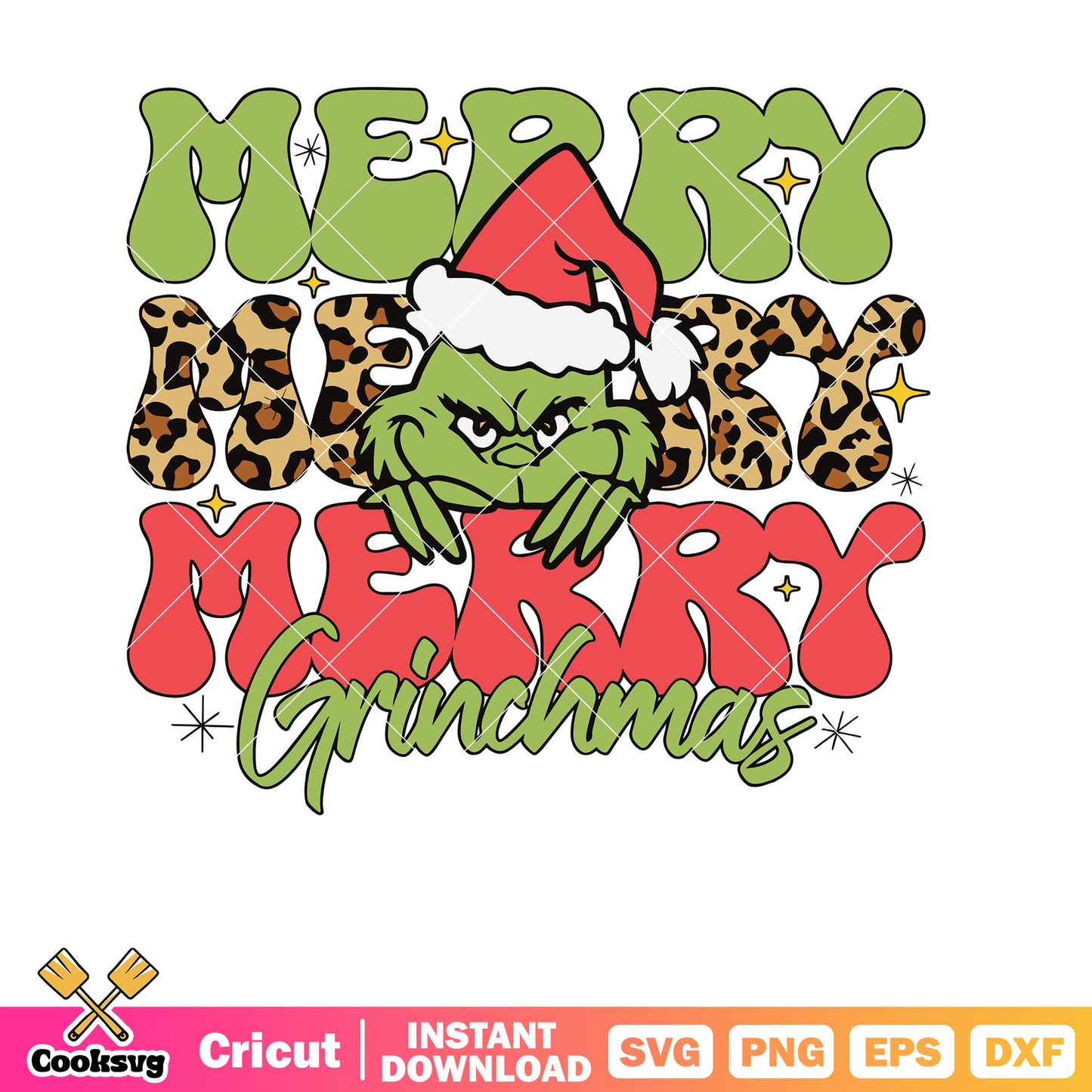 Merry Grinchmas Leopard Pattern svg, merry grinchmas svg, grinchmas svg