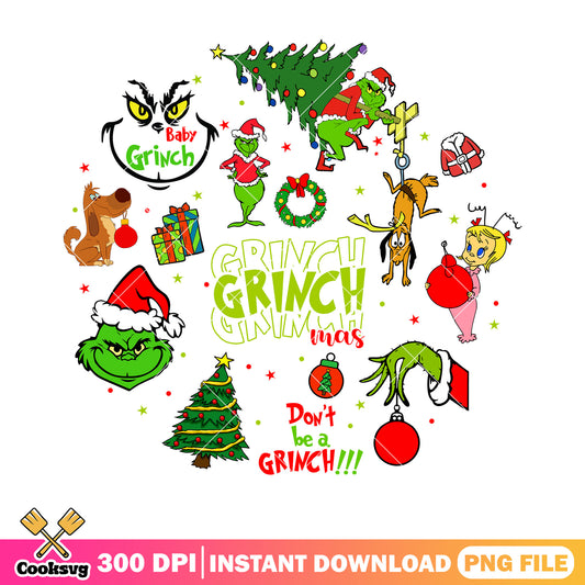 Merry Grinchmas png, the grinch png, christmas wreath​ png