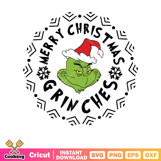 Merry christmas grinches head svg