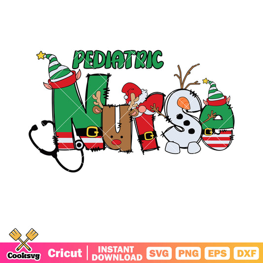 Merry christmas pediatric nurse svg, merry christmas nursing​ svg