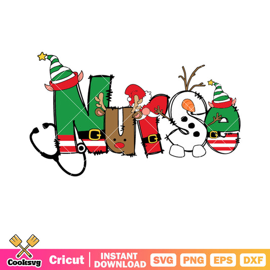 Merry christmas santa nurse svg, merry christmas nursing​ svg