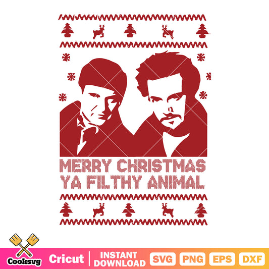 Merry christmas ya filthy animal svg, christmas svg, snowflake svg